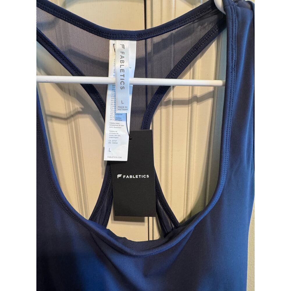 Fabletics Hot Shot Pleated Dress Classic Mini Women's Navy Blue Pocket Sz L - Picture 8 of 10